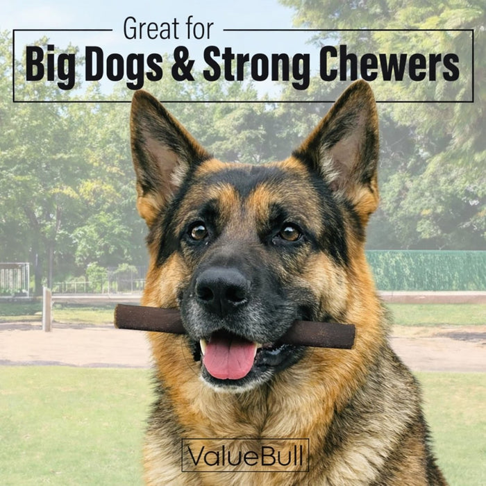 Value Pet Supplies ValueBull Buffalo Collagen Sticks for Dogs, 6 Inch Thick Chews, Natural Long-Lasting Dog Treats, 50 Count