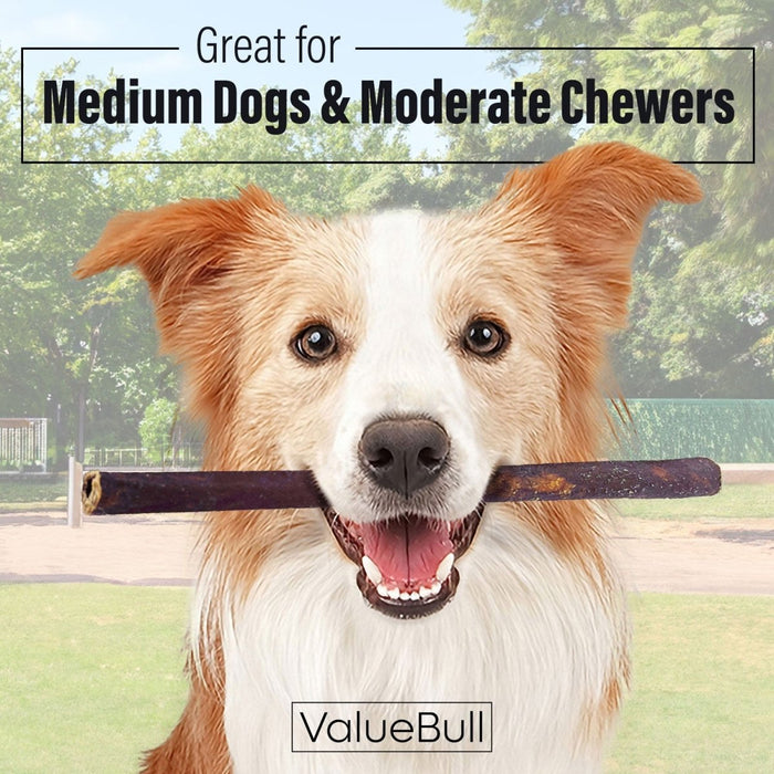 Value Pet Supplies ValueBull Collagen Sticks for Dogs, 12 Inch Medium Chews, Natural Long-Lasting Dog Treats, 25 Count