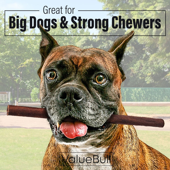 Value Pet Supplies ValueBull Collagen Sticks for Dogs, 12 Inch Thick Chews, Natural Long-Lasting Dog Treats, 25 Count