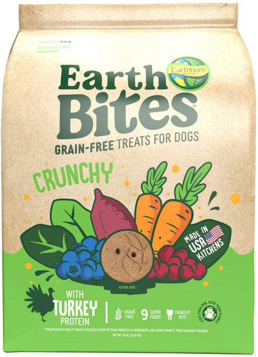 Earthborn Holistic EarthBites Crunchy Dog Treats Turkey & Pumpkin 10oz