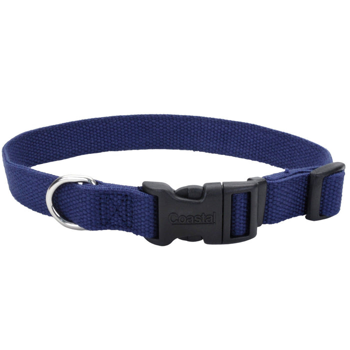 New Earth Soy Adjustable Dog Collar Indigo 1 in x 18-26 in
