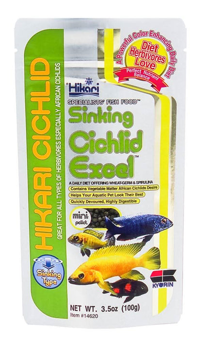 Hikari USA Cichlid Excel Sinking Pellets Fish Food 3.5 oz Mini - Image 2