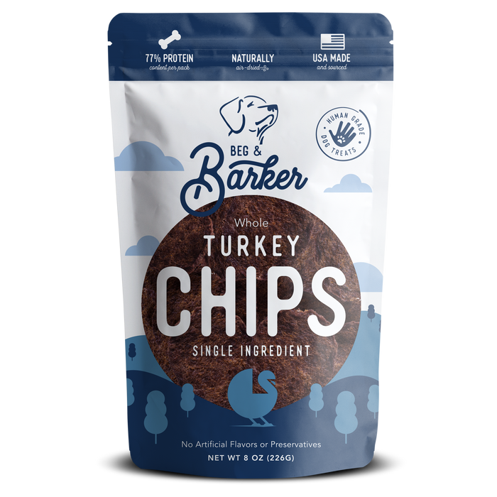 Beg & Barker Whole Turkey Chips Dog Treats 8oz
