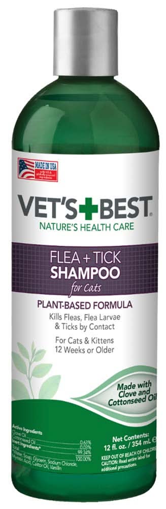 Vet's Best Flea and Tick Shampoo for Cats 12 Fl. oz — AnimalWiz.com