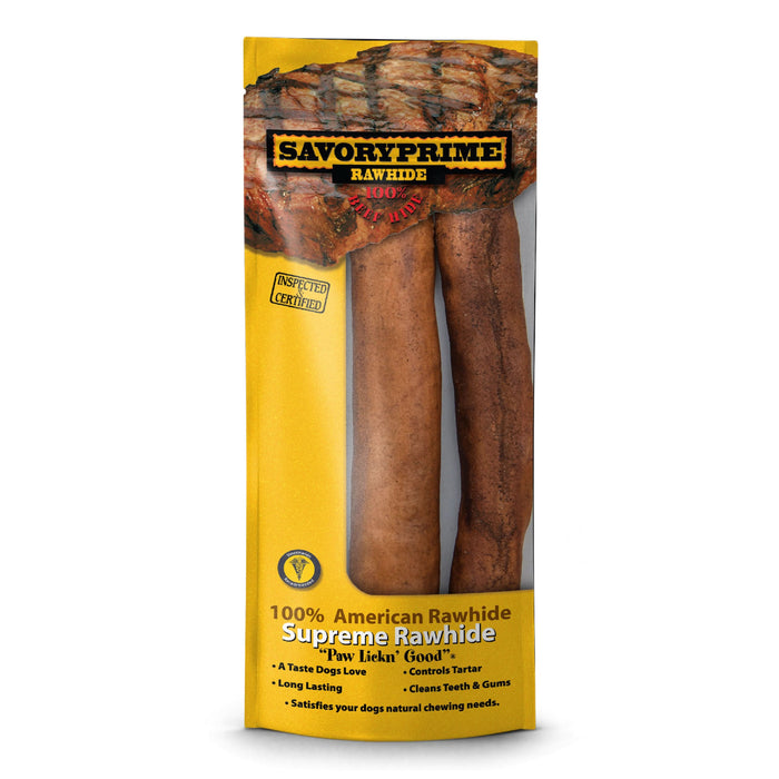 Savory Prime Supreme Rawhide Retriever Roll Beef 10 in 2 pk