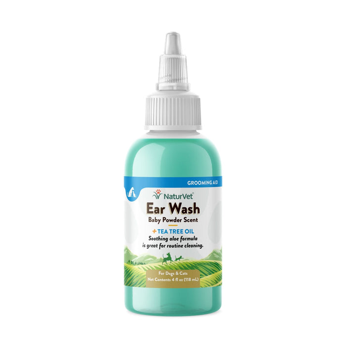 NaturVet Ear Wash with Tea Tree Oil Baby Powder Scent 4 fl. oz