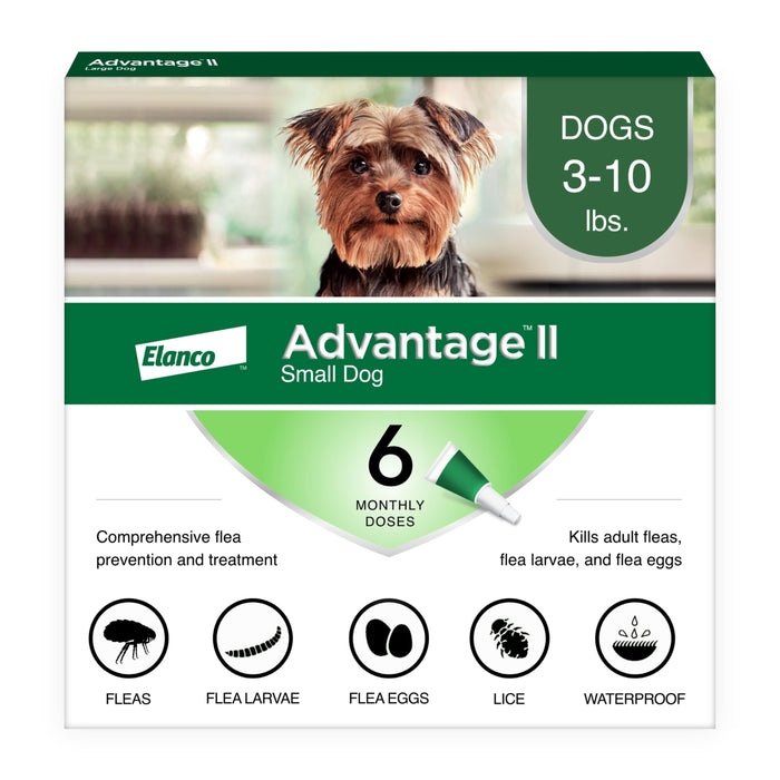 Elanco Advantage II Topical Flea Treatment & Prevention for Dogs 6-Month Supply SM Dogs (3-10 lbs) - Image 2
