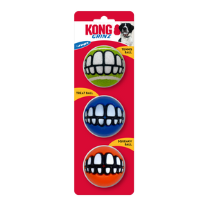 KONG Grinz by Rogz Variety Ball Dog Toys MD 3pk - Image 2