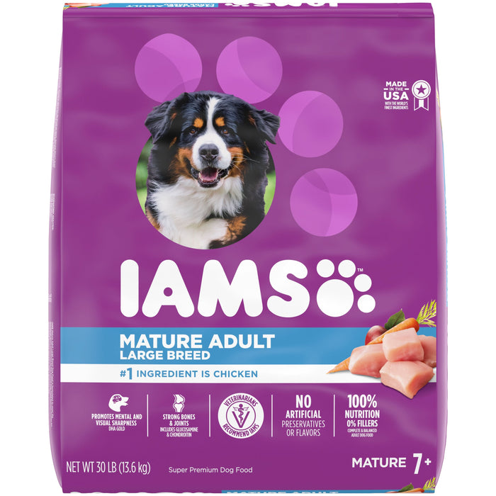 IAMS Mature Adult Large Breed Senior Dry Dog Food Chicken 30lb