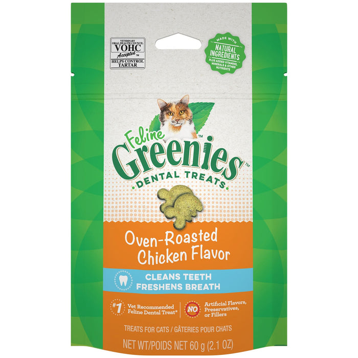 Greenies Feline Adult Cat Dental Treats Oven Roasted Chicken 2.1oz
