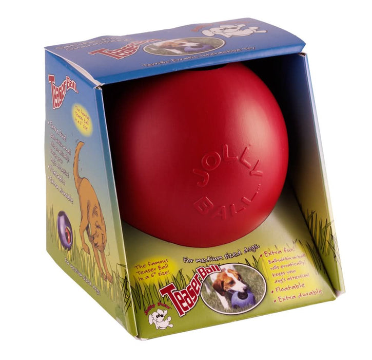 Jolly Pet Teaser Ball Dog Toy Red MD 6in