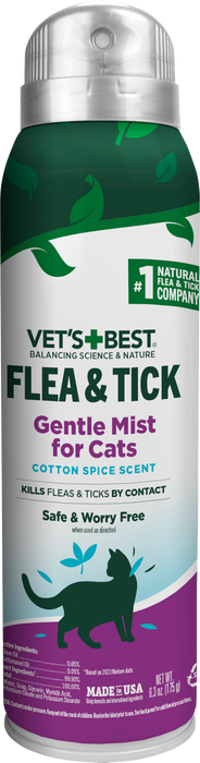 Vet's Best Flea & Tick Gentle Mist for Cats Cotton Spice Scent 6.3oz