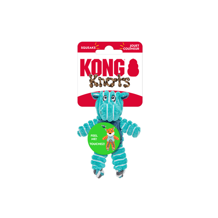 KONG Floppy Knots Hippo Dog Toy Blue XS - Image 2