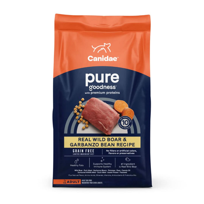 CANIDAE PURE Goodness Grain-Free LID Dry Dog Food Wild Boar & Garbanzo Bean 22lb