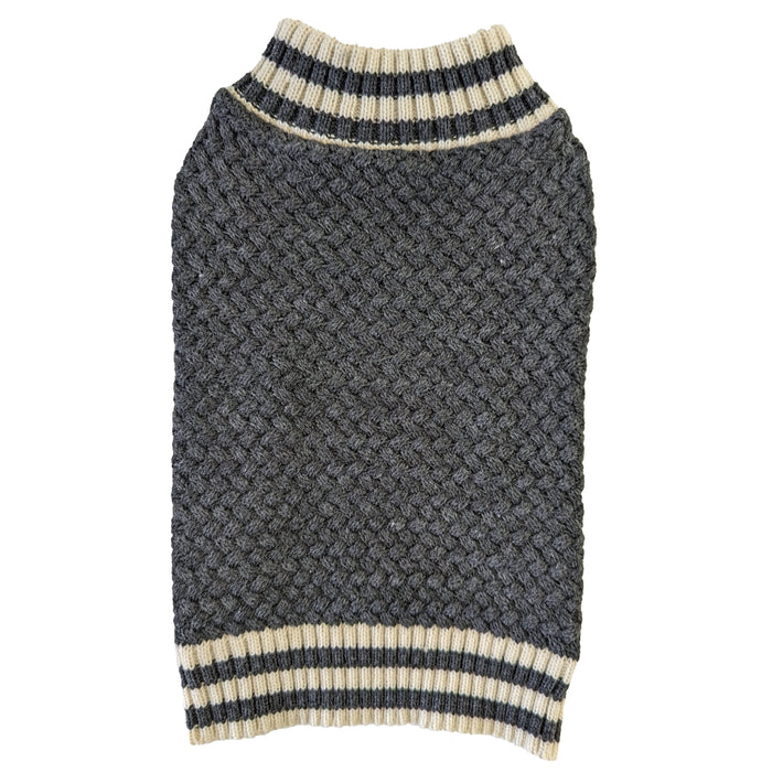 Fashion Pet Waffle Knit Sweater Gray LG