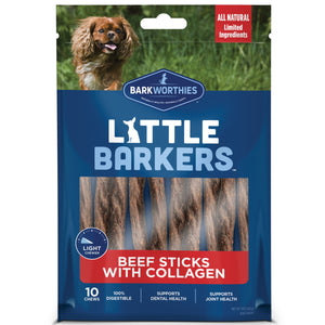 Barkworthies Little Barkers Beef Sticks with Collagen Dog Treat 10ct - Image 2