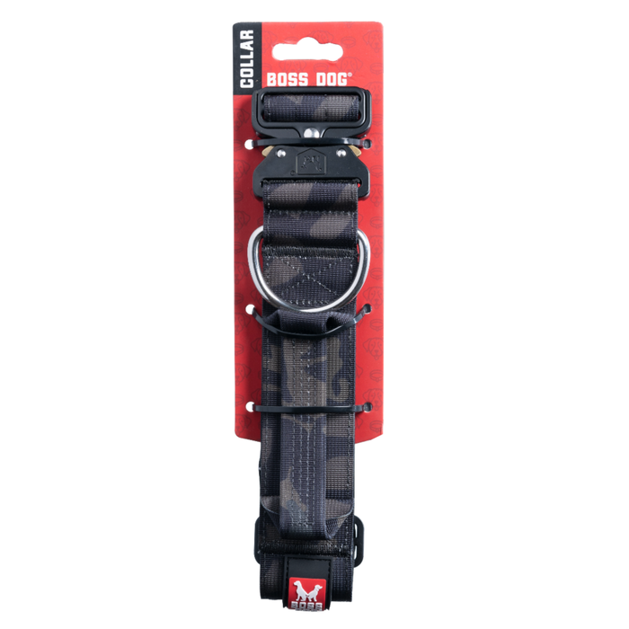 Boss Dog Tactical Adjustable Dog Collar Black Camo XL 20-28in