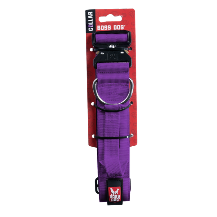 Boss Dog Tactical Adjustable Dog Collar Purple LG 17-22in