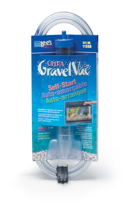 Lee's Aquarium & Pet Products Ultra GravelVac Self-Start Gravel Vacuum Cleaner with Nozzle & Clip 2in X 10in MD