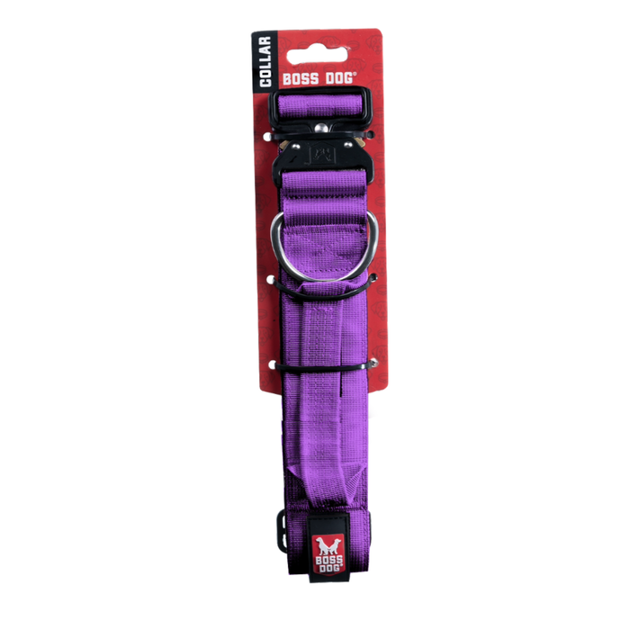 Boss Dog Tactical Adjustable Dog Collar Purple XL 20-28in