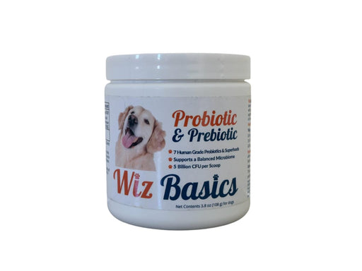 Wiz Basics Probiotic and Prebiotic Powder Supplement for Dogs, 3.8 oz - 198168954416