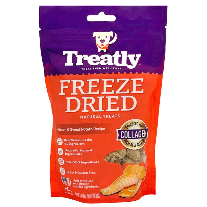 Treatly Freeze Dried Dog Treats Salmon & Sweet Potato 3oz