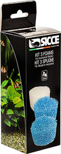 Sicce SHARK ADV Replacement Sponge Blue(2) & White(1) 3 Count - Image 2