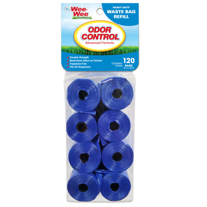 Four Paws Wee-Wee Outdoor Odor Control Heavy Duty Dog Waste Bags Refill Rolls (120 Count)
