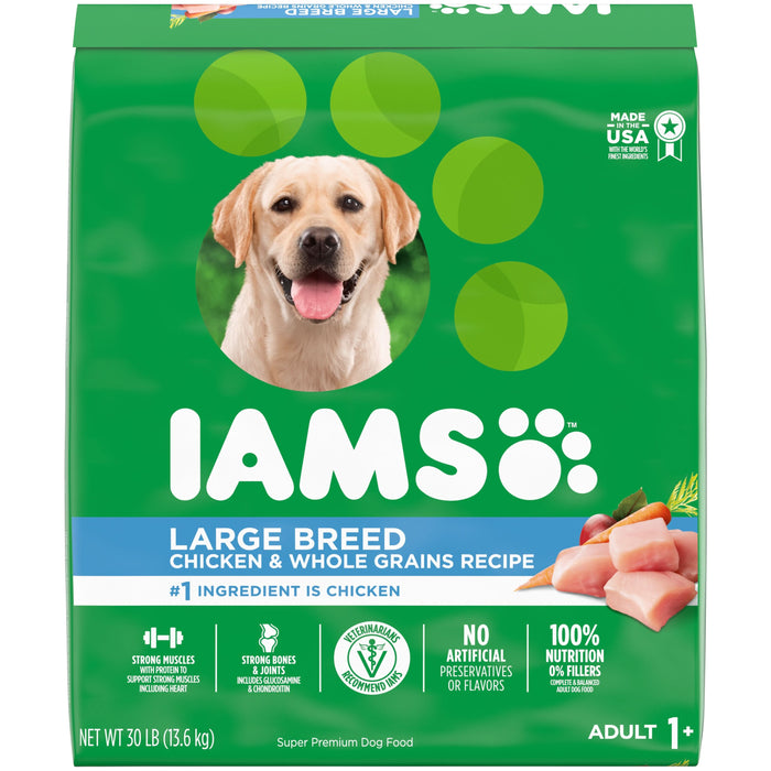 IAMS High Protein Large Breed Adult Dry Dog Food Real Chicken 30lb