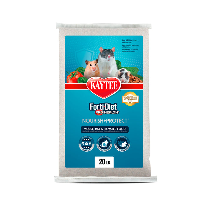 Kaytee Forti-Diet Pro Health Nourish+Protect Mouse, Rat & Hamster Food Grain blend 20 pounds