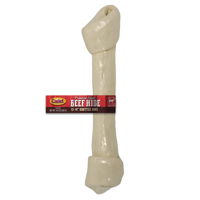 Cadet Premium Grade Beef Hide Knotted Bone 13 Inch (1 Count)