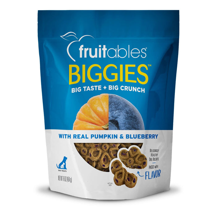 Fruitables Biggies Dog Treats Pumpkin & Blueberry 16oz