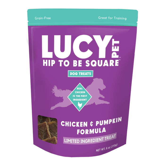 Lucy Pet Products Hip to Be Square Limited Ingredient Dog Treats Chicken & Pumpkin 6 oz