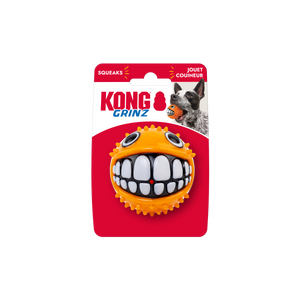 KONG Grinz Puffer Fish Dog Toy Orange MD - Image 2