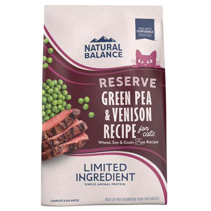 Natural Balance Pet Foods Limited Ingredient Reserve Grain Free Dry Cat Food Green Pea & Venison 8lb