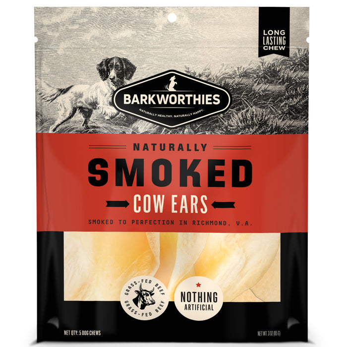 Barkworthies Smoked Cow Ear Dog Treat 5ct - Image 2