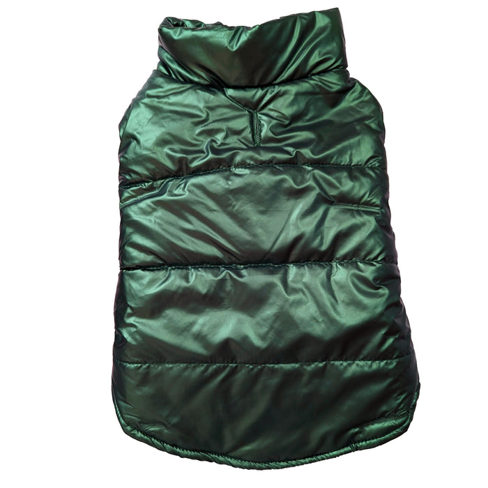 Fashion Pet Metallic Puffy Coat Emerald SM