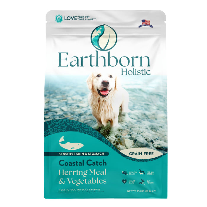 Earthborn Holistic Coastal Catch Grain-Free Dry Dog Food Herring Meal & Vegetables 25lb