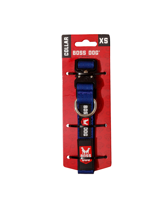 Boss Dog Tactical Adjustable Dog Collar Blue XS 11-14in