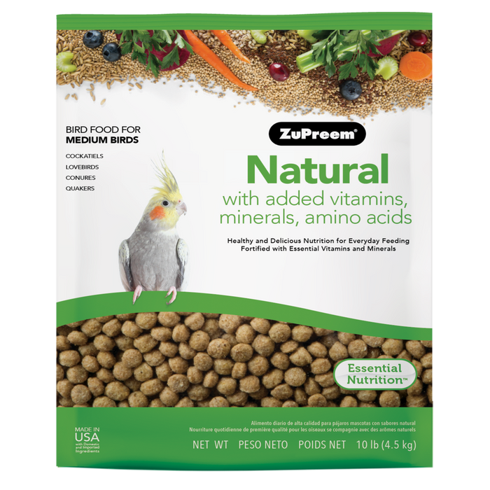 ZuPreem Natural Bird Food Cockatiels 10 lb