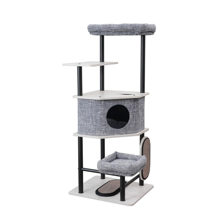 PetPals Grayson Industrial Style Cat Tree Grey 61in