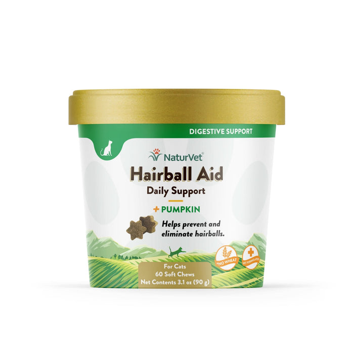 NaturVet Hairball Aid Plus Pumpkin Cat Soft Chew 60ct