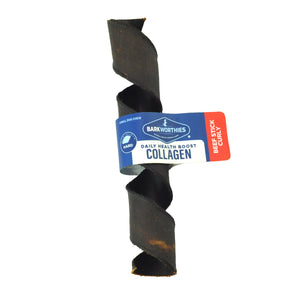 Barkworthies Collagen Beef Stick Curly Dog Treat 9in 20ct - Image 2