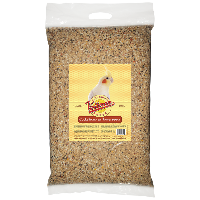Volkman Seed Company Avian Science Super Cockatiel Bird Treat without Sunflower Seed 20 lb