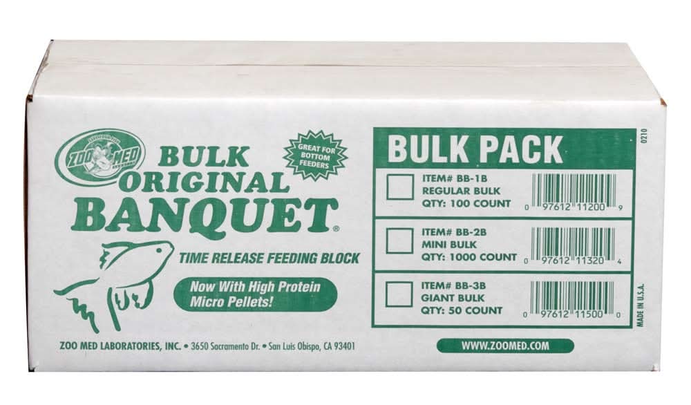 Zoo Med Original Banquet Fish Feeding Block 0.45 oz Regular 100 Count