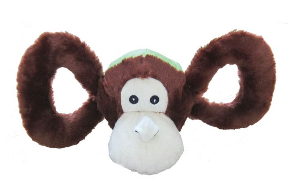 Jolly Pet Tug-a-Mals Monkey Dog Toy Brown SM 3in