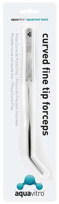 aquavitro Stainless Steel Curved Fine Tip Forceps Aquarium Tool Silver 9.5 in