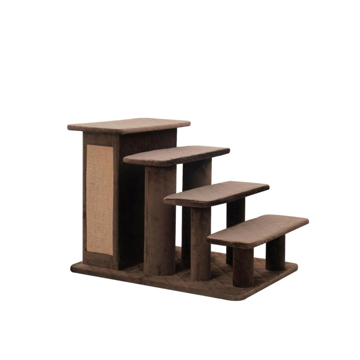 PetPals Zoso 2in1 Modern Pet Stairs and Storage Brown 20in