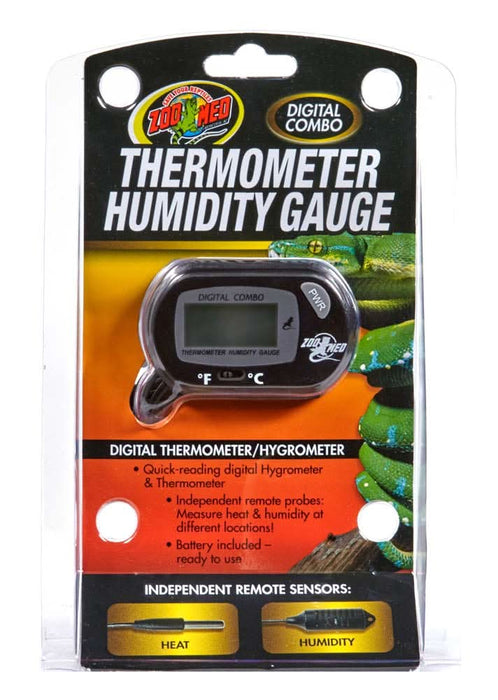 Zoo Med Digital Combo Thermometer Humidity Gauge Black