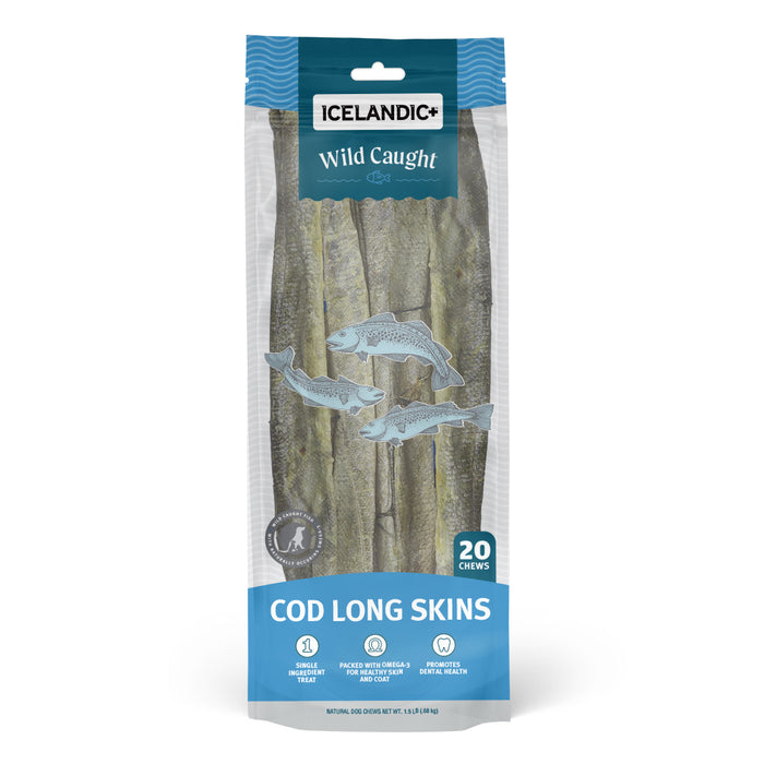 Icelandic+ Wild Caught Skins Dog Treat Cod Long Skin 18in 20pk - Image 2